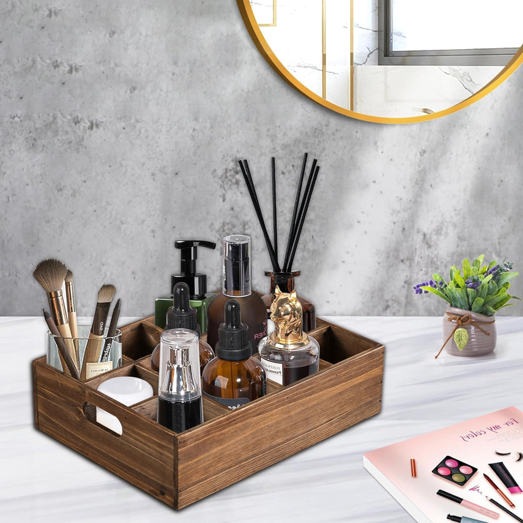 Rustic Wooden Crates for Storage 16 X 12 Inches, Carrying Handles