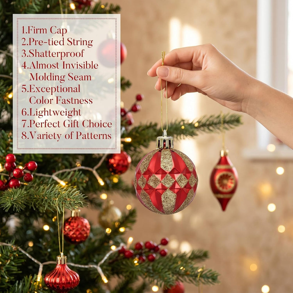 100ct Christmas Tree Decorations Ball Ornaments Set Medium