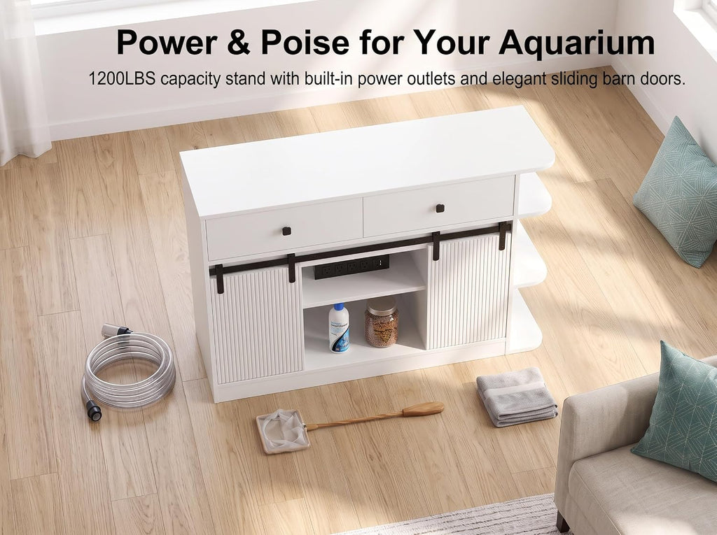 White 55-75 Gallon Aquarium Stand