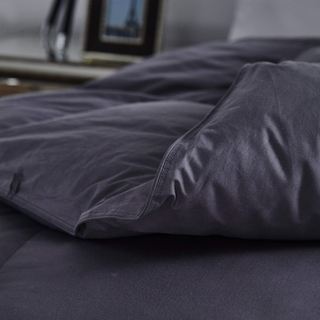 Luxurious Light Weight Goose Down Comforter King Size Duvet Insert, Classic Gray, Premium Baffle Box, 100% Egyptian