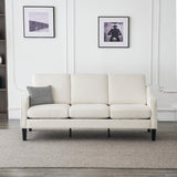 Small Couch Sofa 71" Comfy Couches for Living Room Beige 3 Seat Sofa Couch Mid Century Modern Sofa Furniture Couches