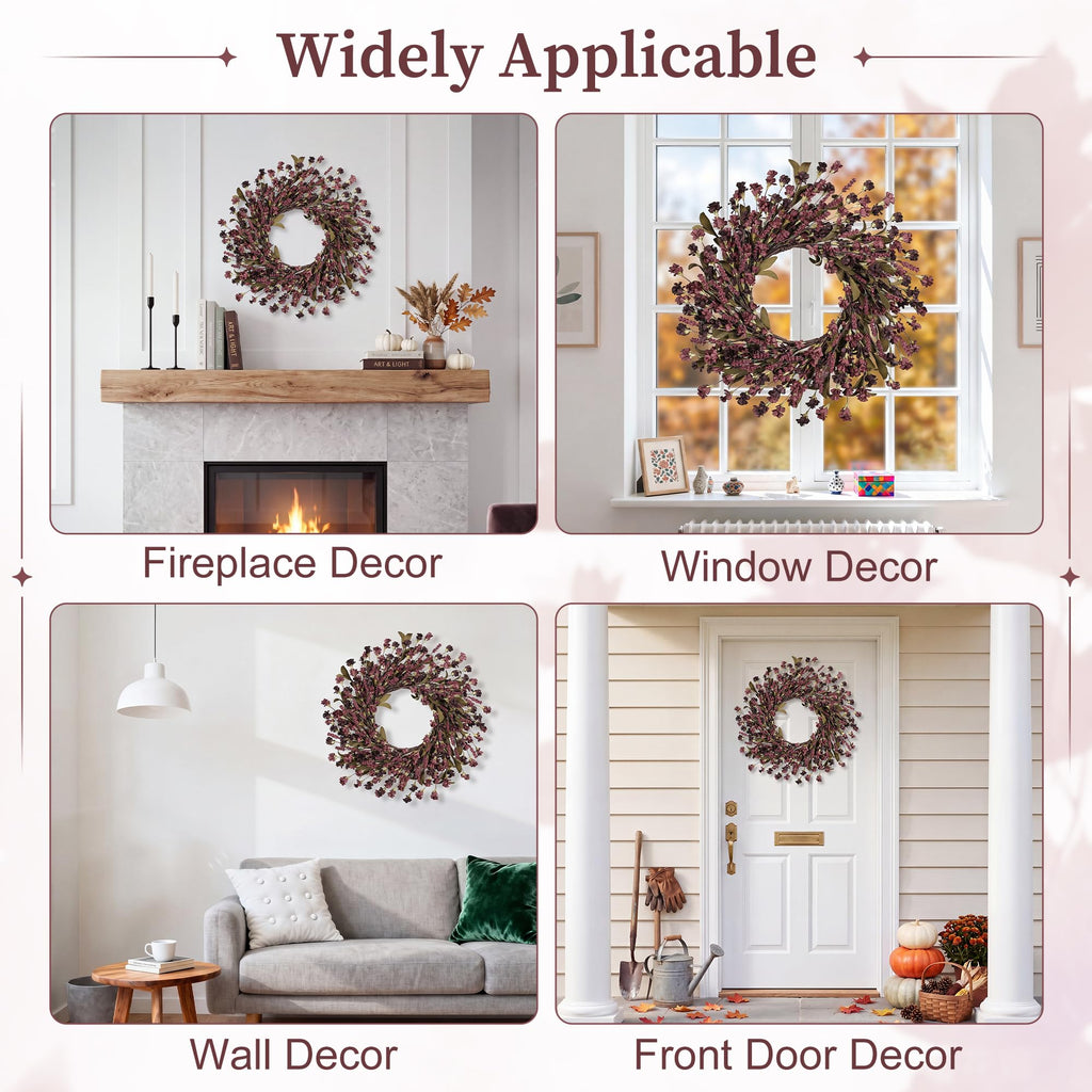 Fall Wreath, 24 Inch Fall Wreaths for Front Door