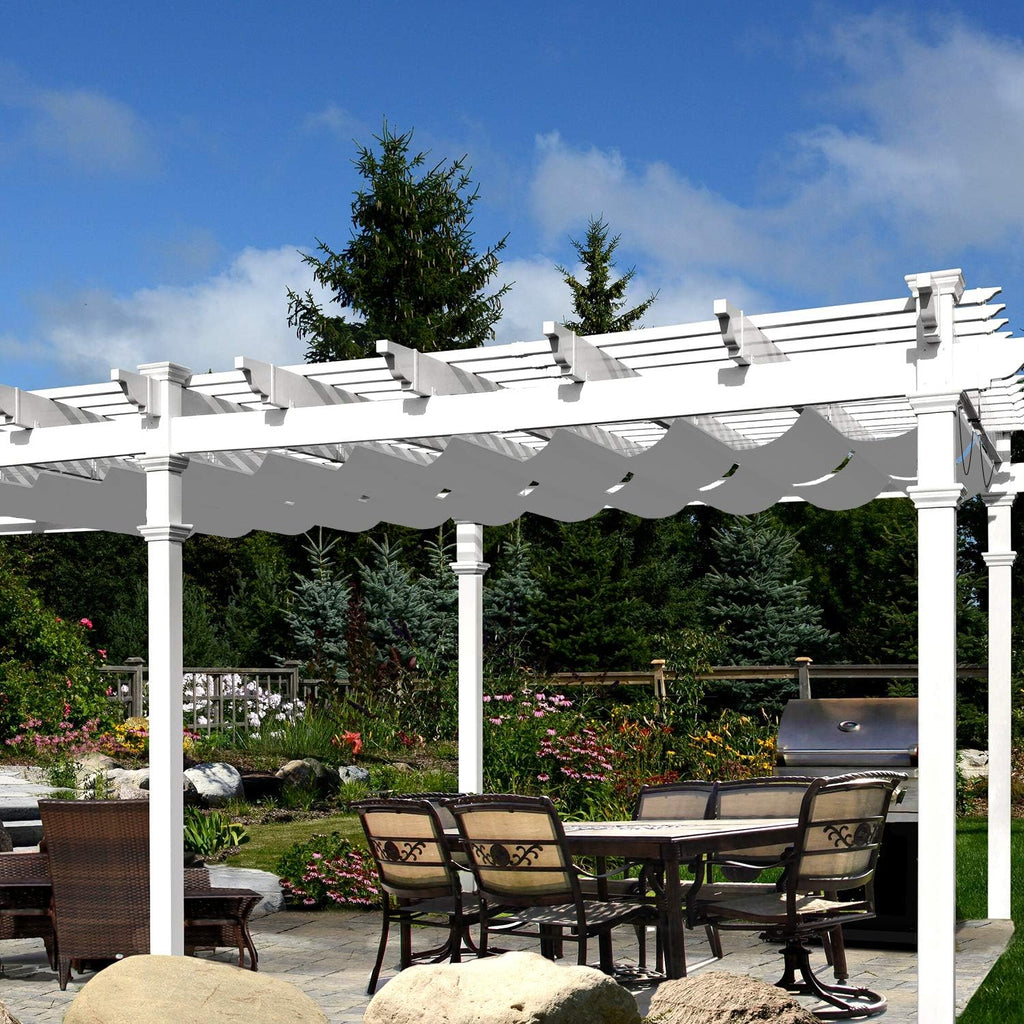 3' x 12' Waterproof Pergola Shade Cover Retractable Sun Shades Outdoor Patio Pergolas Canopy Replacement Pergola Kit