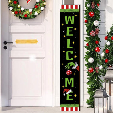 Christmas Welcome Door Sign - Standing Hanging Home Front Door Decoration