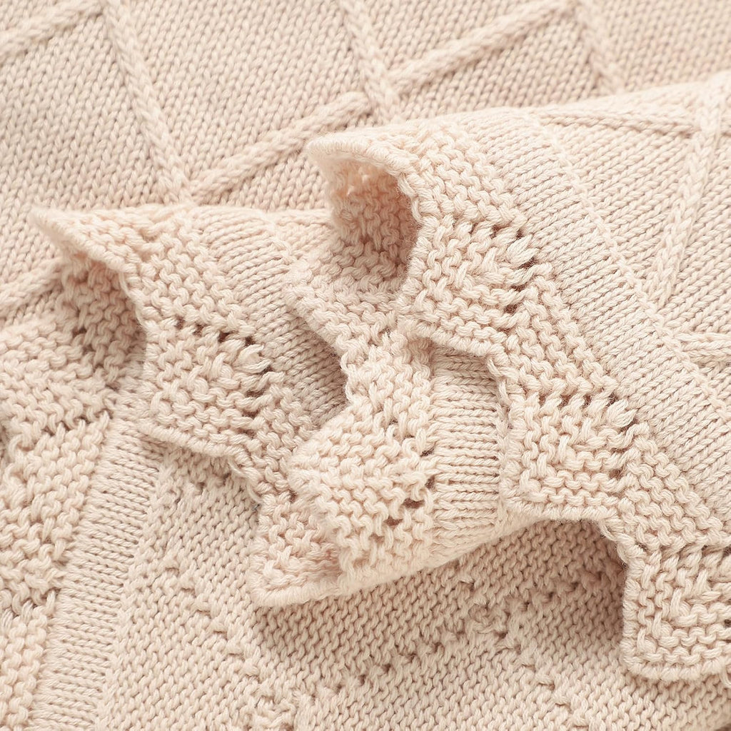 100% Organic Cotton Baby Blanket for Boys Girls, 31.5x40 Inches