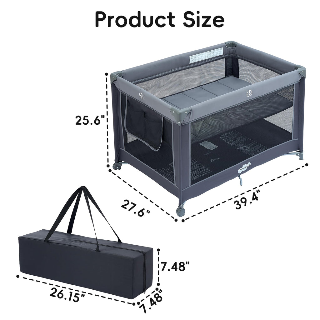 Foldable Portable Baby Playard Crib for Toddlers