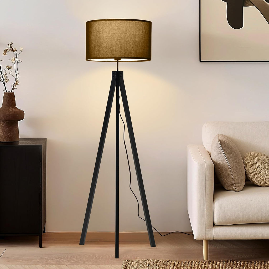 Eden Tripod LED Floor Lamp - Mid Century Dimmable Modern Light for Contemporary Living Rooms