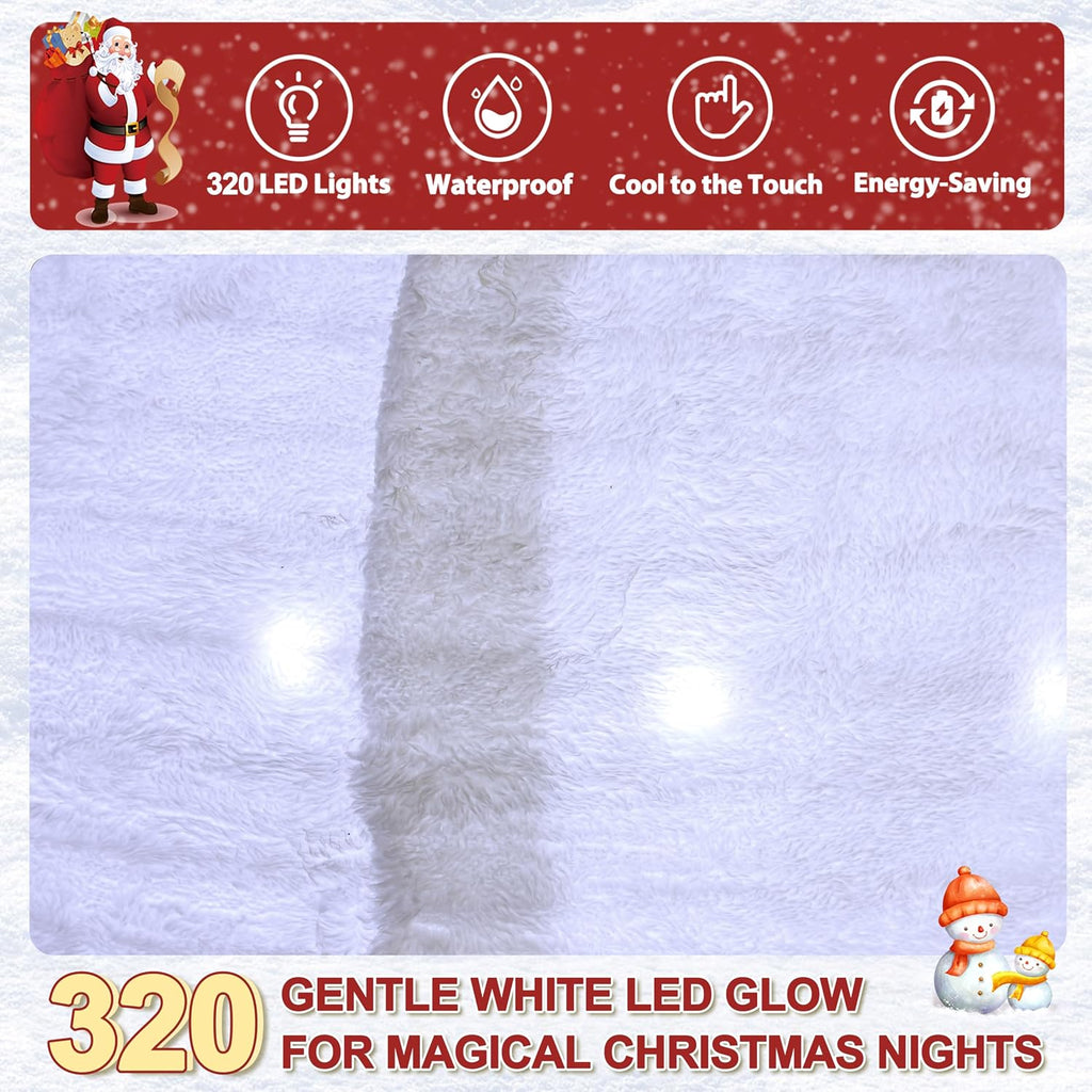 6FT Lighted Snowman Christmas Decor, Rotating Snowflake Gift Box