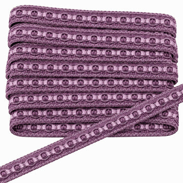 Purple Lace Fabric Trim 0.8"/13Yards Polyester Woven Gimp Braid Trim