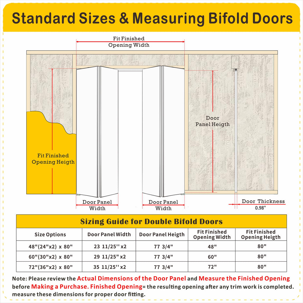 Bifold Doors, Mirrored Closet Door Panel with Complete Hardware Kit