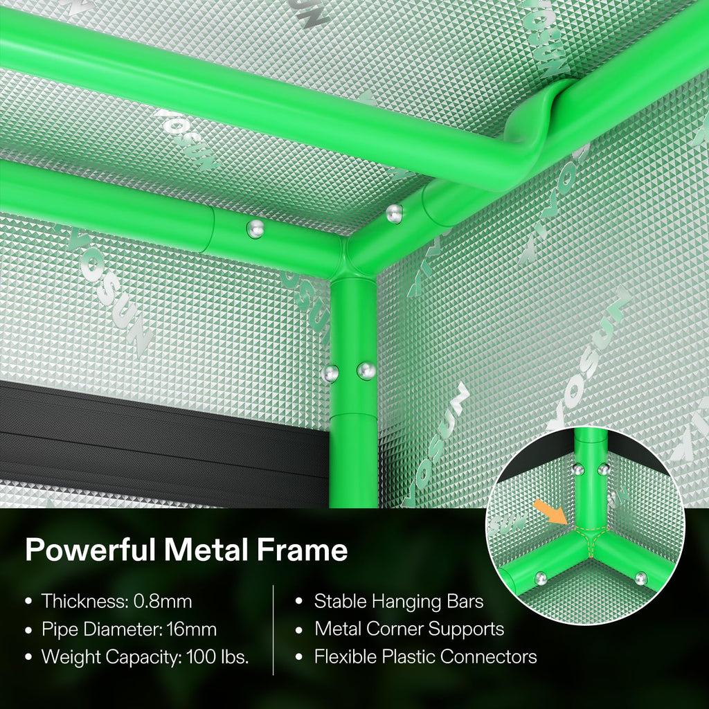4x5 Grow Tent 60"x48"x80" 2-in-1 Mylar Multi-Chamber Tents