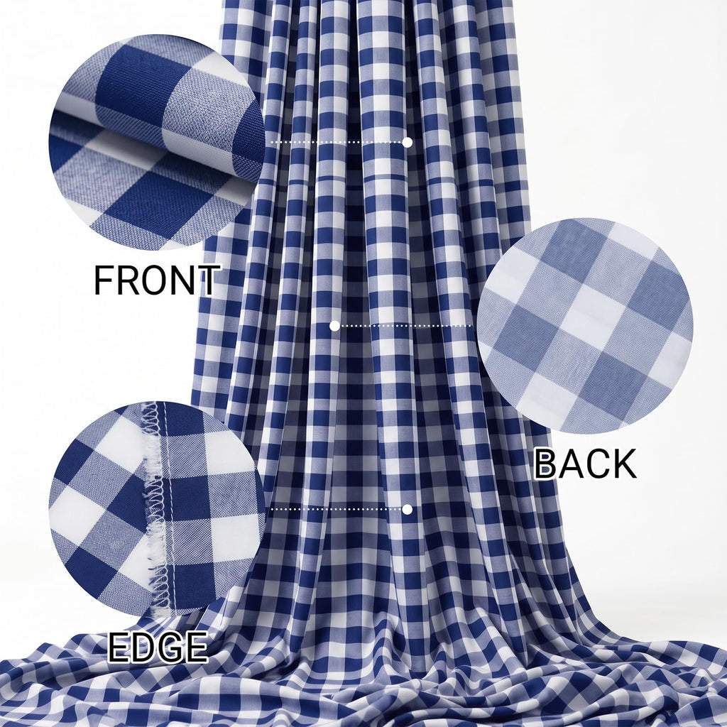 Gingham Fabric by the Yard 3 Yard x 94'' Wide Blue Poly Plaid