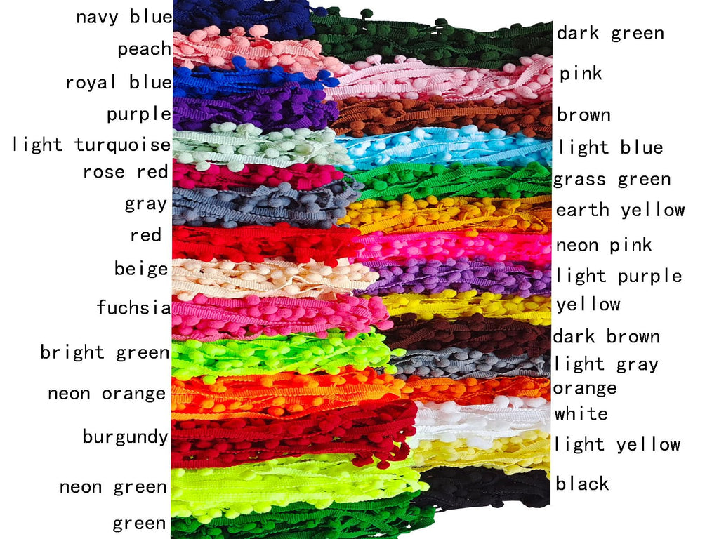 Pom Pom Trim 60 Yards 30 Colors 8mm Ball Fringe Trim for Sewing Accessory Decoration DIY Crafts (Mixed Color 2, 8mm