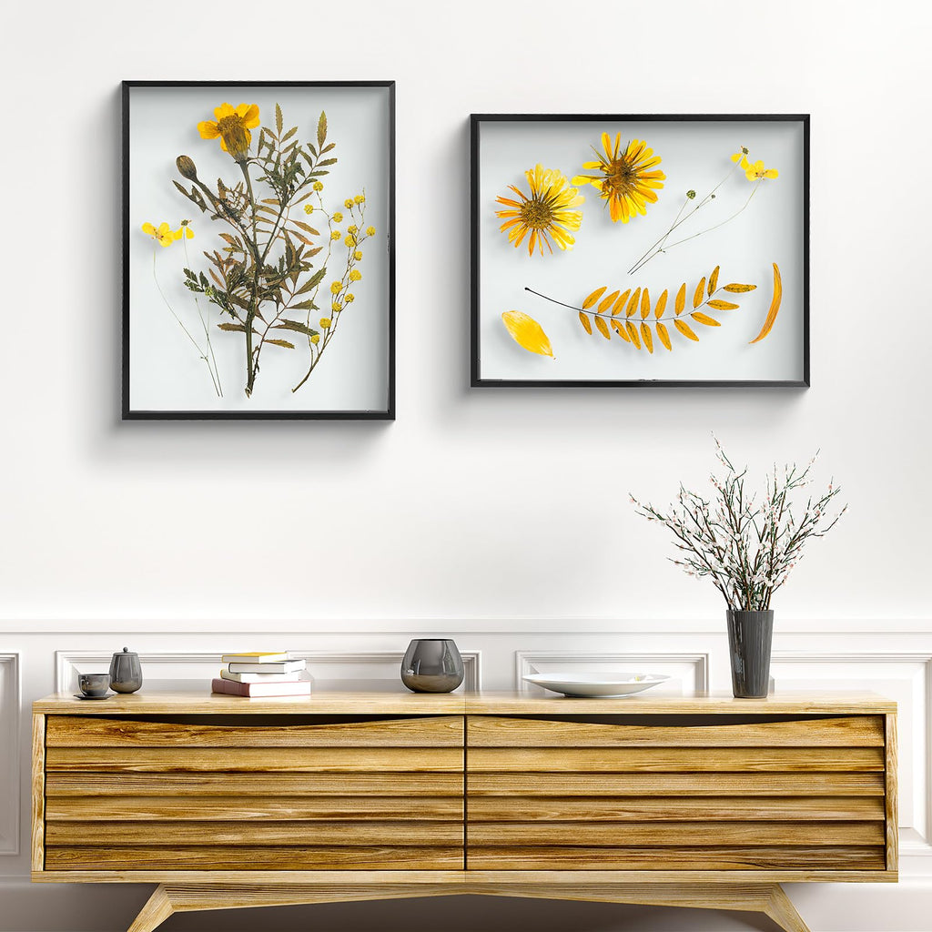 16x20 Black Aluminum Floating Picture Frame Real Glass