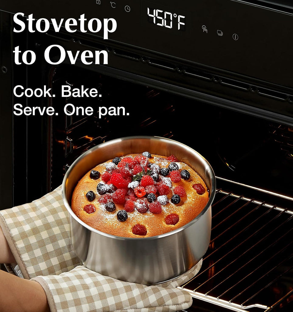 Stainless Steel Cookware Set, 18/10 Stainless Steel Pots and Pans Set 11PCS, Detachable Handle Pots and Pans for Easy