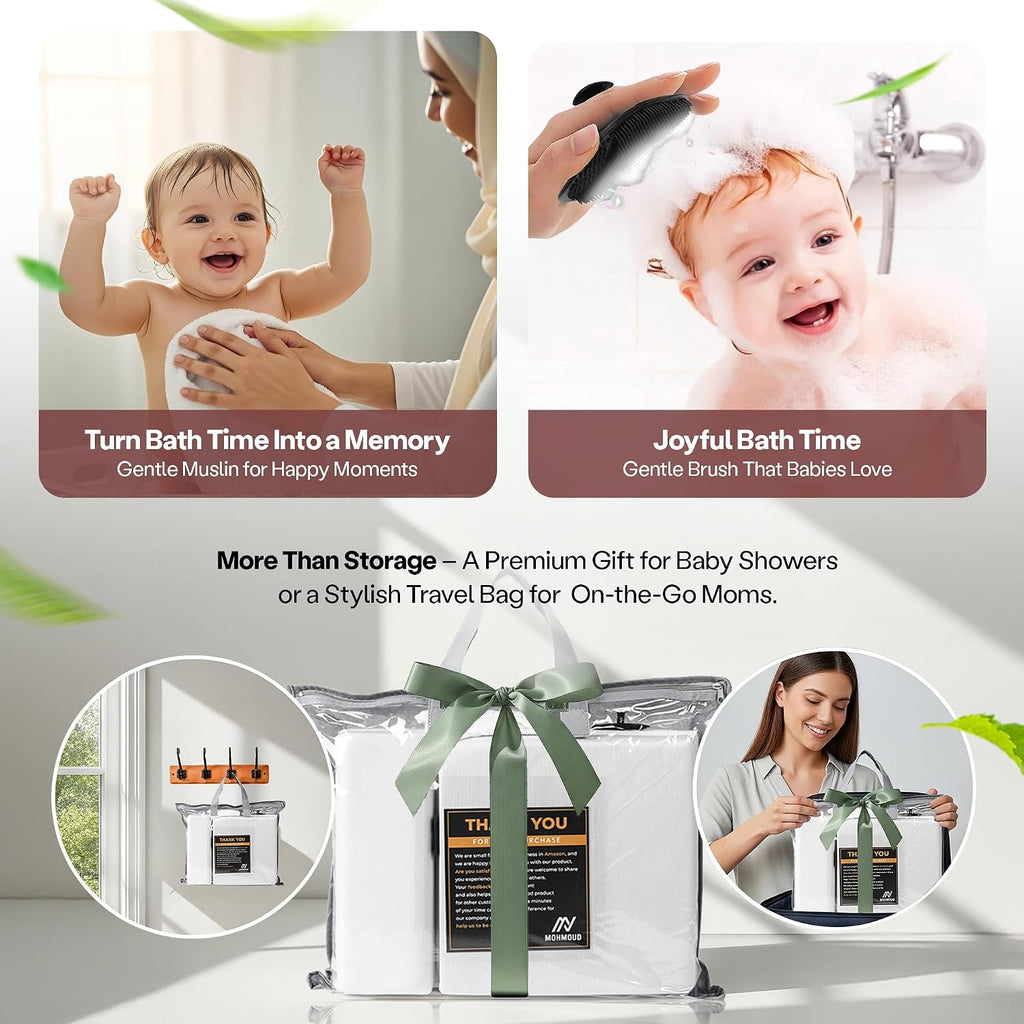 Comfortable Baby Bath Kneeler and Elbow Rest Pad Set - Kneeling Pad for Bathing Baby, Relieves Knee and Elbow Pain