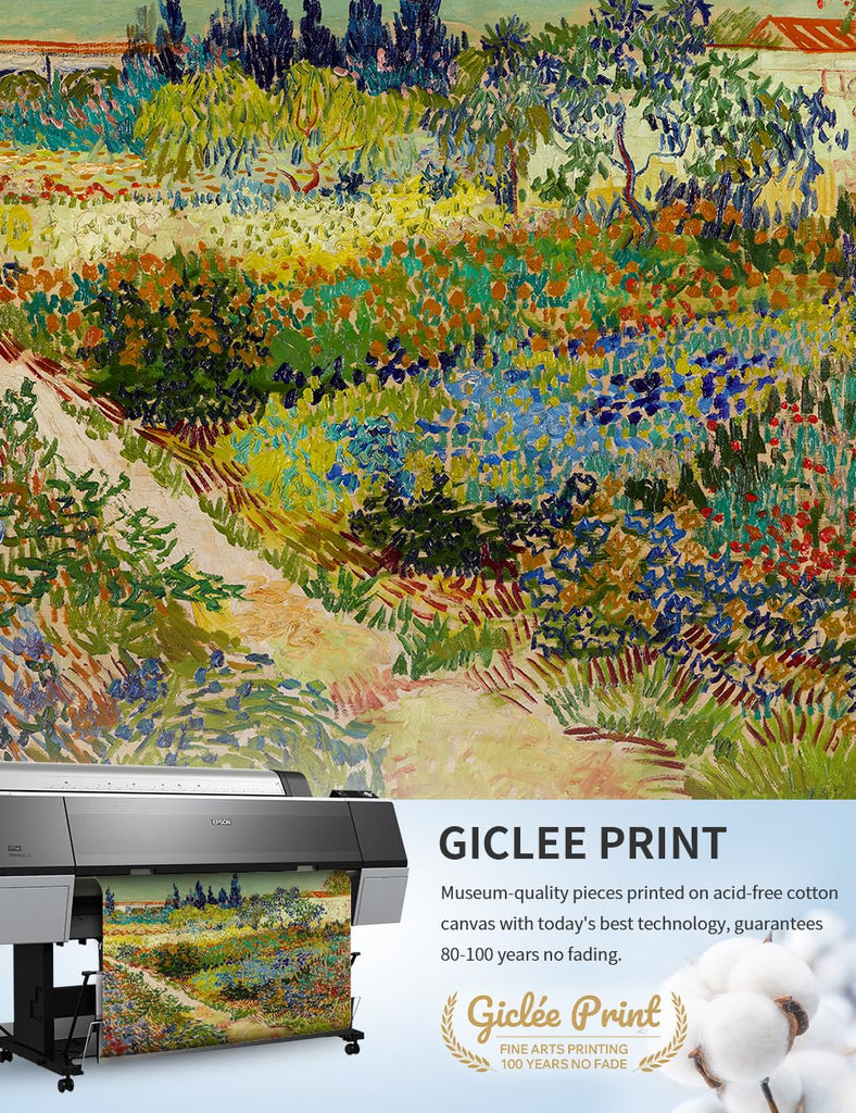 Van Gogh Garden at Arles Print, Framed Wall Art, Totle Size: 26x22 in