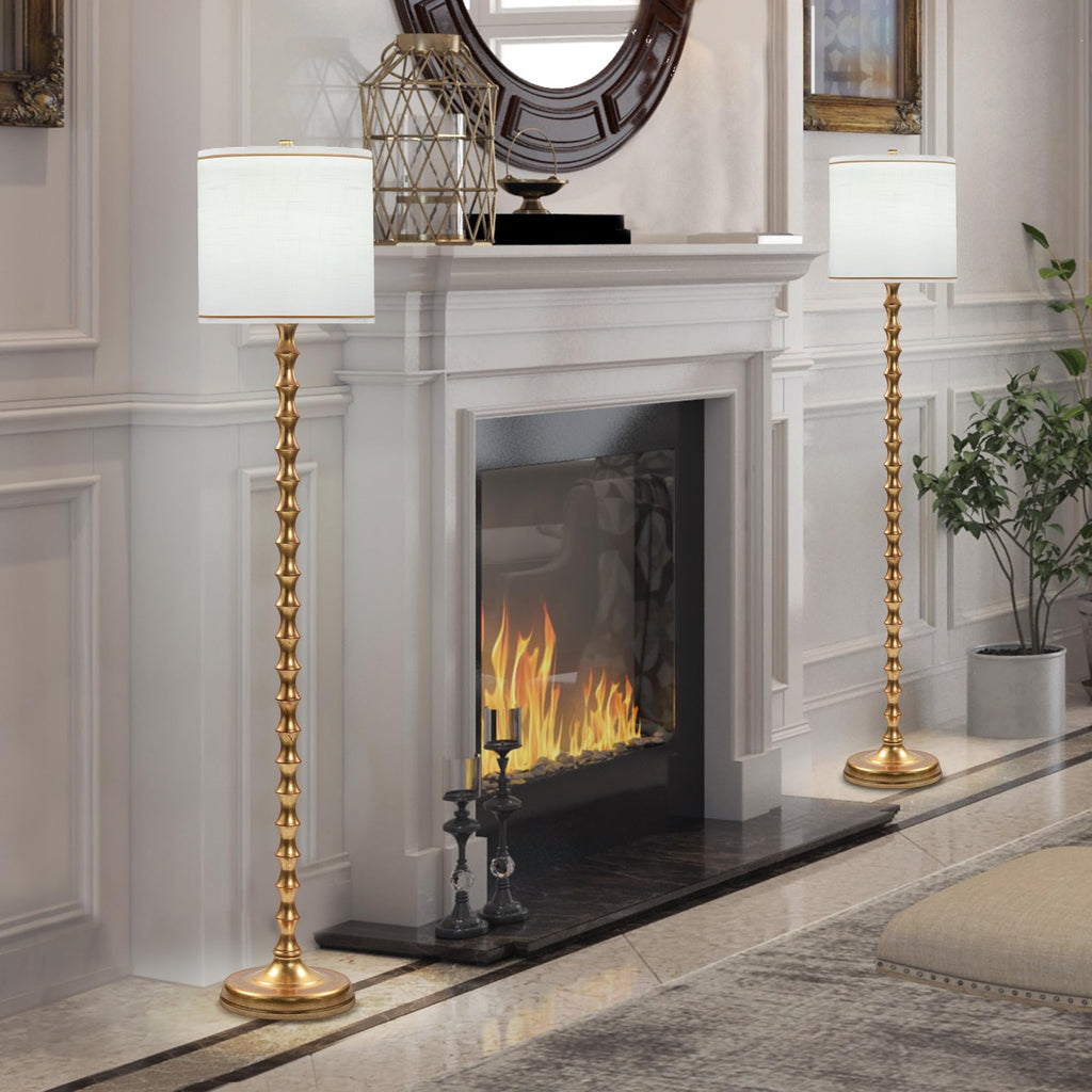 64.5" Gold Floor Lamp, Antique Gold Floor Lamps