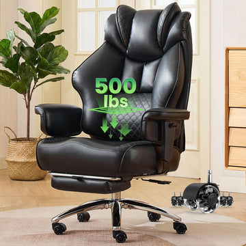 500lbs Big and Tall Office Chair Adjustable Lumbar Support, Extra Wide Seat Ergonomic Gaming Chair with Footrest
