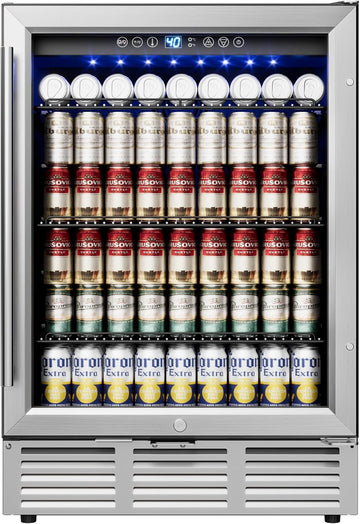 24 Inch Beverage Refrigerator, Beverage Cooler 180 Can Built-in Design