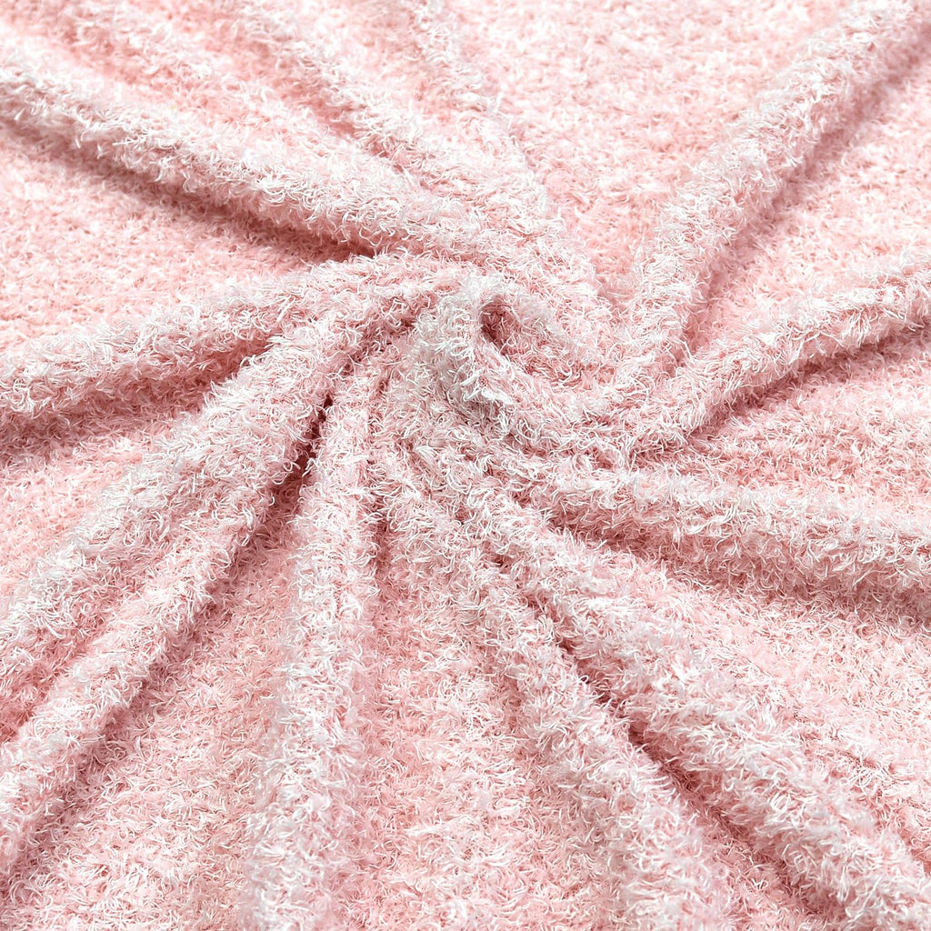Light Pink Curly Teddy Fleece Faux Fur Fabric 36" x 59"