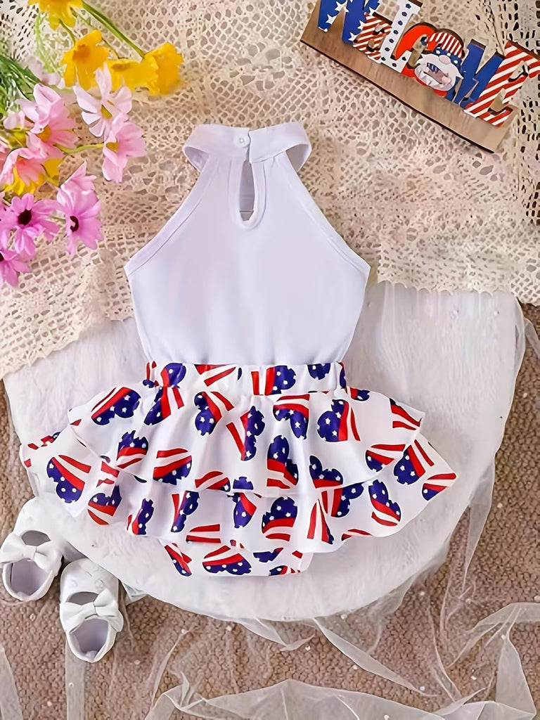 Baby Girls Sleeveless Tops and Ruffle Skirt Bloomer Shorts Set