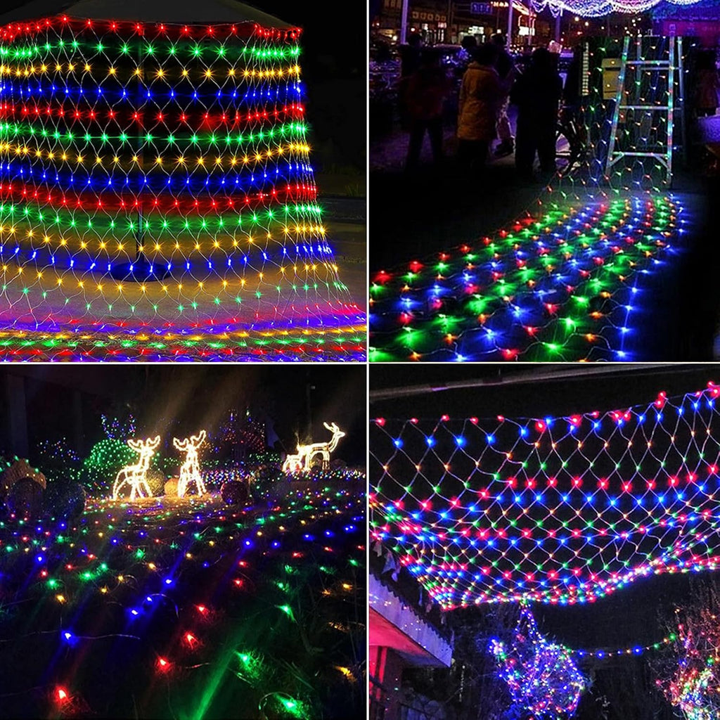 Christmas Net Lights, 360 LED 12ft x 5ft Connectable Mesh Fairy String Lights,8 Modes Low Voltage Safe Adaptor