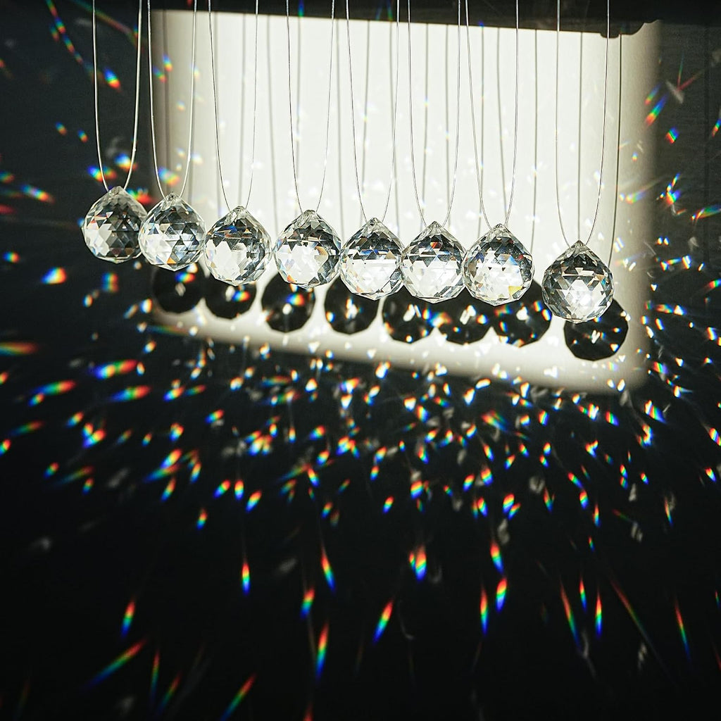 48pcs Clear Crystal Ball Prism 20mm Chandeliers Prism Sun Catcher Hanging - Rainbow Maker