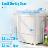 Portable Washing Machine, 18lbs Mini Washing Machine and Spin Dryer Combo, Mini Twin Tub Laundry Machine for Camping