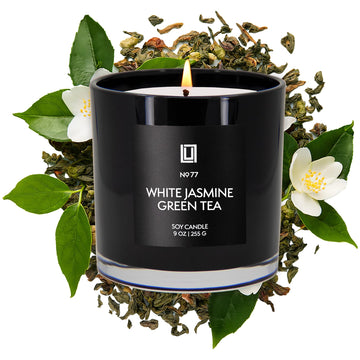 White Jasmine & Green Tea Scented Soy Blend Jar Candle, 9 Oz.
