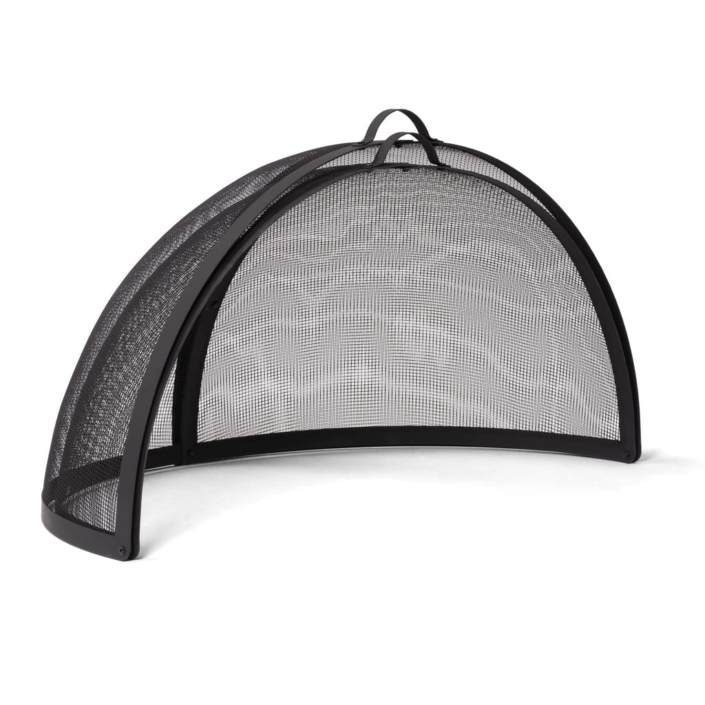 Heavy-Duty Fire Pit Screen, Steel Mesh Round Spark Screen with Handle, 35 Inch