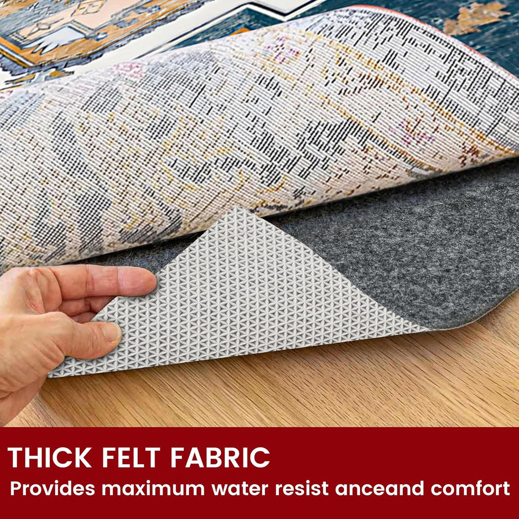 Waterproof Rug Pad, 8x10 ft Area Rug Non-Slip Carpet Pad, Non-Slip Rug Pads for All Floors and Finishes, Felt Pad - Set of 80