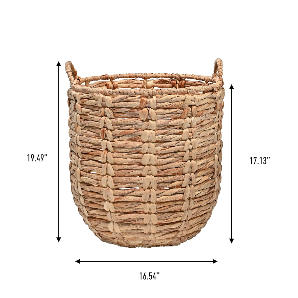 Laurel Hand-Woven Abaca Storage Basket 19", Natural