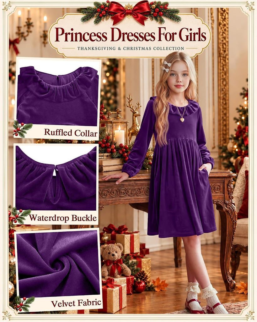 Long Sleeve Velvet Dress 5
