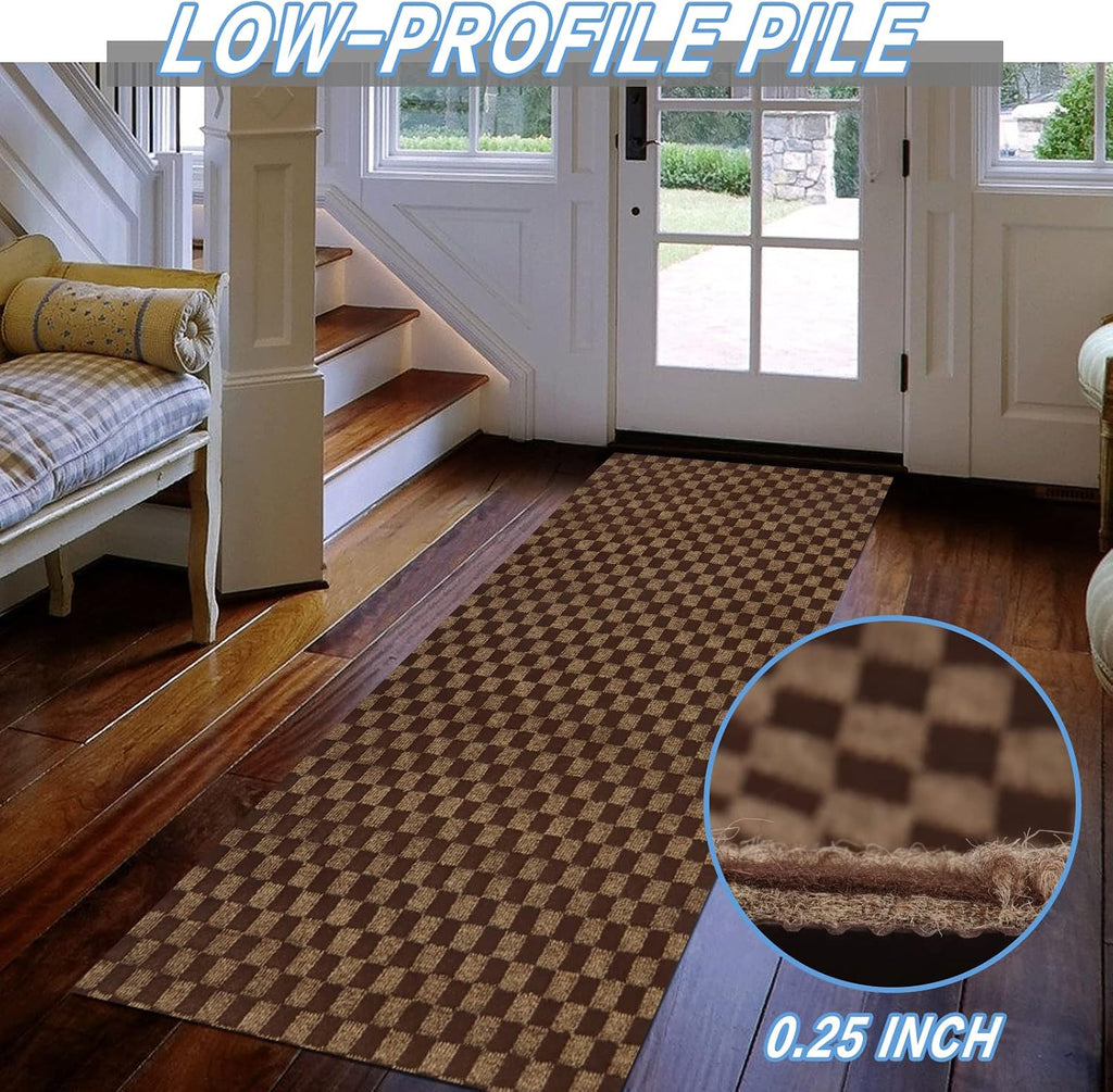 Runner Rugs 2' x 6' Indoor Outdoor Carpet Runner, Area Rugs with Anti-Slip Rubber Backing for Aisle Hallway Balcony