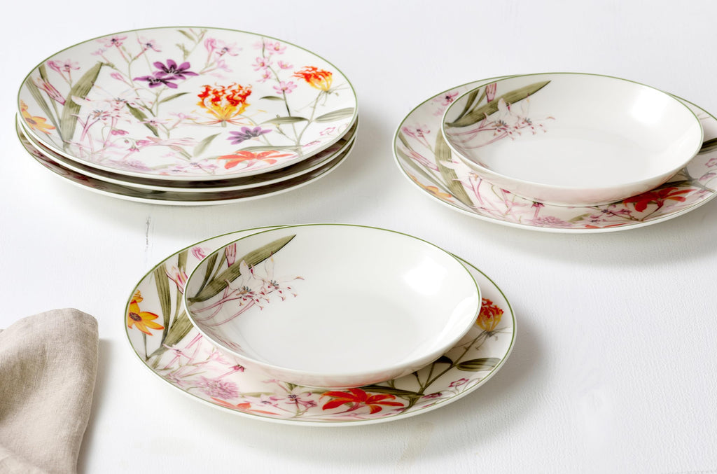 Flora 12-Piece Porcelain Dinner Set