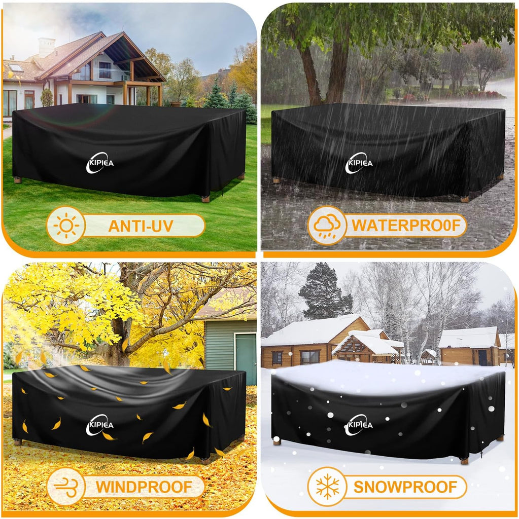 Outdoor Furniture Covers Waterproof, 420D Heavy-Duty Patio Furniture Set Covers, No Tears Anti UV No Fading(138" L x