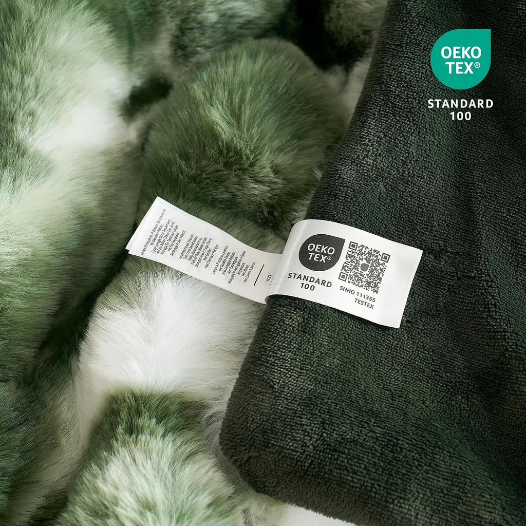Faux Fur Throw for Couch, Fuzzy Soft Plush Thick Bubble Blanket for Sofa Bedroom Living Room, 60x80 Inches Tie-dye