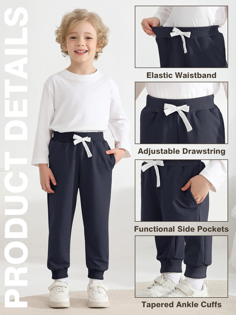 4 Pack Boys Sweatpants Toddler Pants Kids Athletic Joggers
