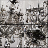 Modern Luxury K9 Crystal Chandelier 18 Light Large Smoky Gray Crystal Chandelier Lighting 39.5" E12 Crystal Pendant Light Fixtures for Living Room, Stair,Store (Double Layer 12+6 Lights) A110-B0C61H1CQC