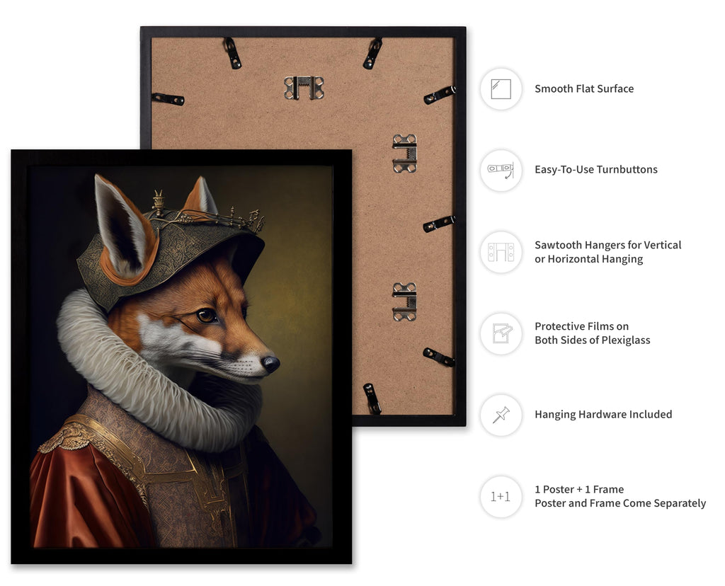 Master Renaissance Animal Poster - Retro Funny Print - Gift for Artist, Friend - Aristocratic Fox, Renaissance