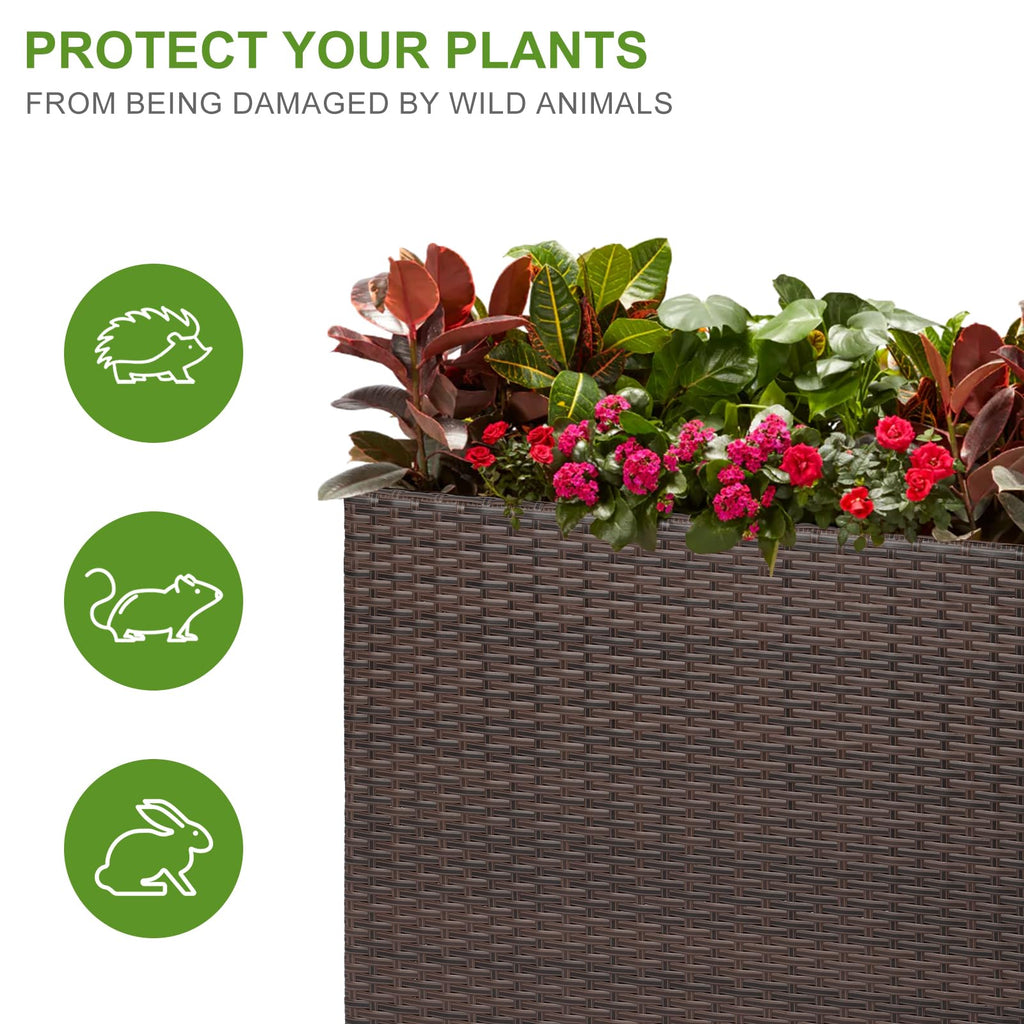Tall Planters for Outdoor Wicker Large Rectangular Block Box