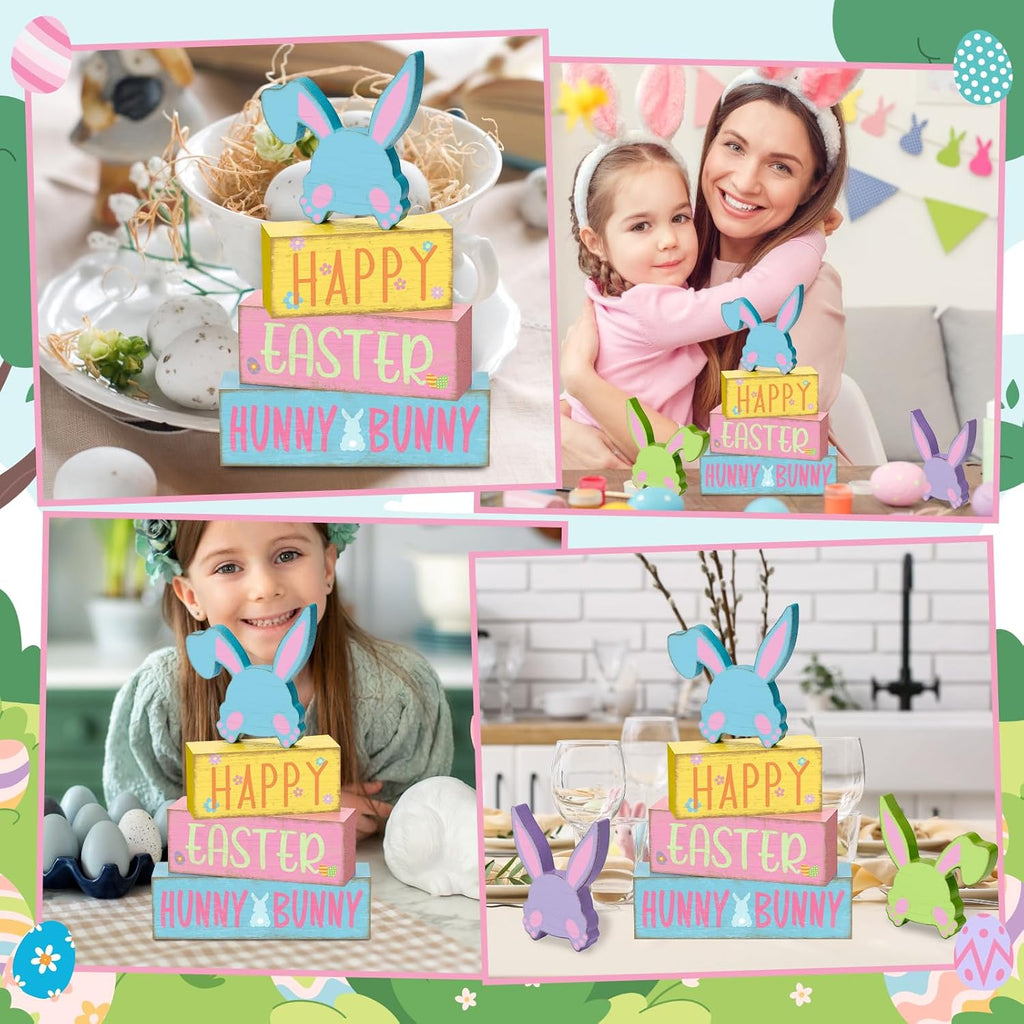Tiered Tray Decor Set, , Wooden Table Sign, Spring Easter - Set of 4