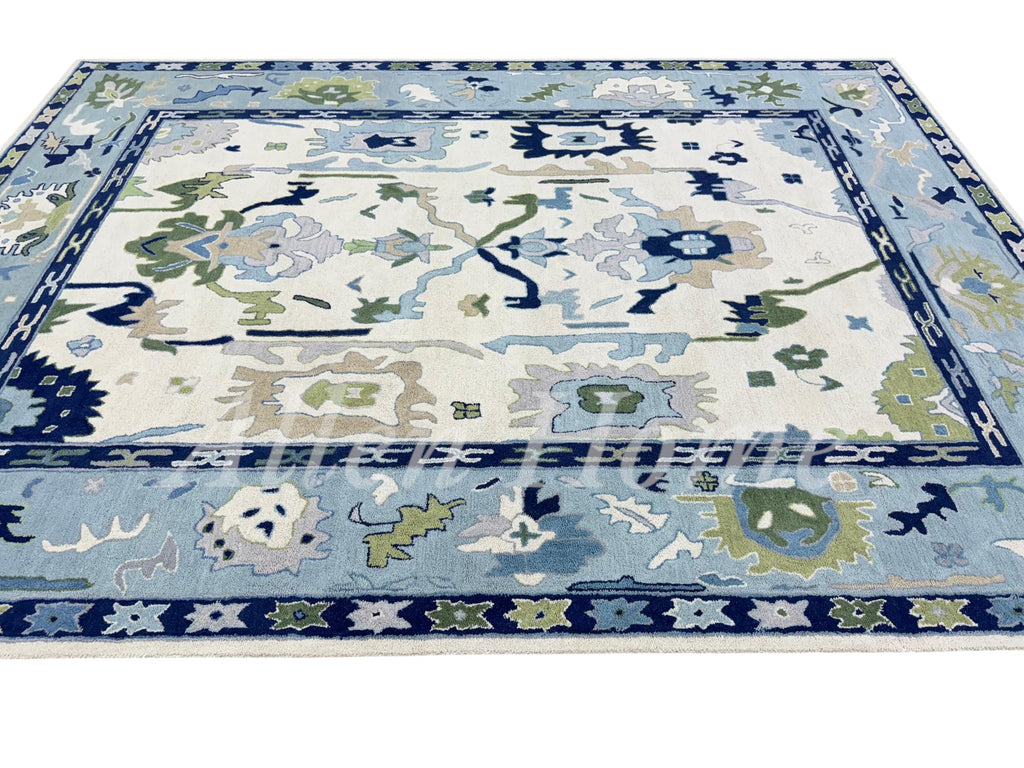 Allen Home Hand Tufted Oushak Wool Rugs - Pastel Ushak Area Carpets Suitable - Natural Latex Backing with 100% Cotton