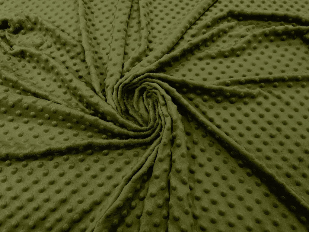 Minky MINKEE Chenille DOT Soft Fabric Cuddle 42 Color 60"W SEW Craft by The Yard (Rosemary)