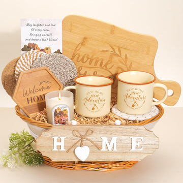 Warming Gifts New Home, New Home Gifts Ideas, Housewarming Gift, Closing Gift Buyers, House Warming Basket with Mugs