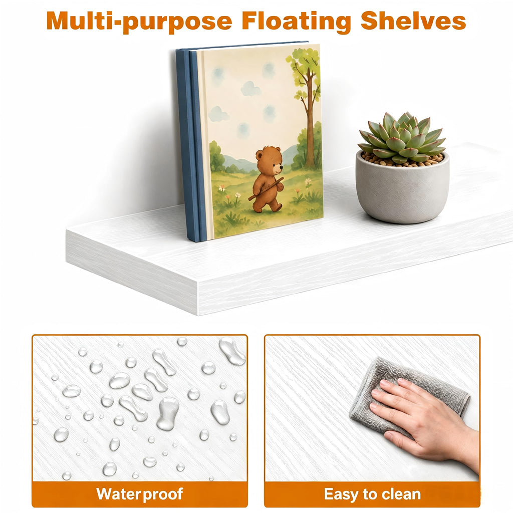 Floating Shelves for Room Decor, 3 Pack Long Shelf on Wall, 36in