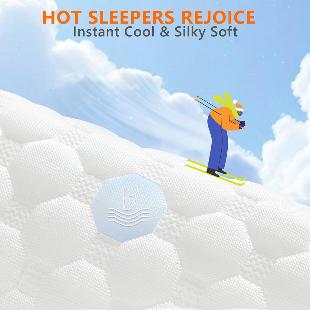 Cooling Pillows Queen Size Set of 2, Adjustable Memory Foam Pillows | Firm/Soft Cooling Bed Pillows for
