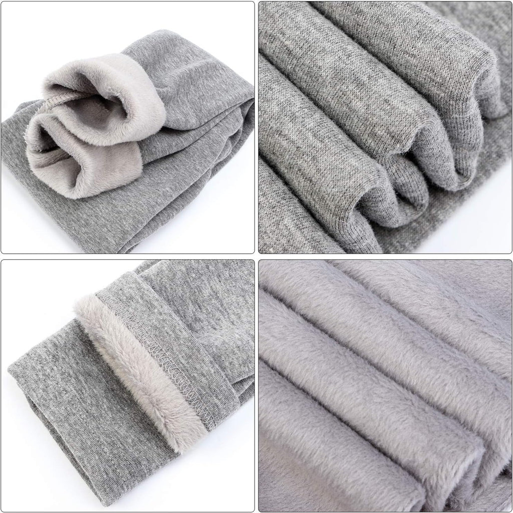 Girls Fleece Lined Leggings Winter Warm Basic Pants for Toddler Kids