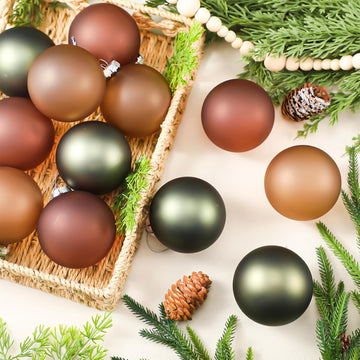 12 Pcs Neutral Glass Christmas Ball Ornaments 3.15" Rustic Glass Ball Ornaments for Christmas Tree for Xmas Tree